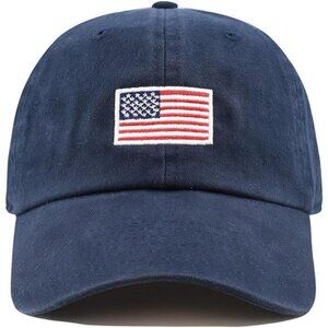 USA Flag Cotton Dad Hat Adjustable Baseball Cap Low Profile Unstructured Cap